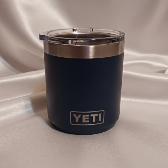 YETI Rambler 10oz Stackable Lowball Navy Blue With MagSlider Lid NWOT - Picture 3 of 8